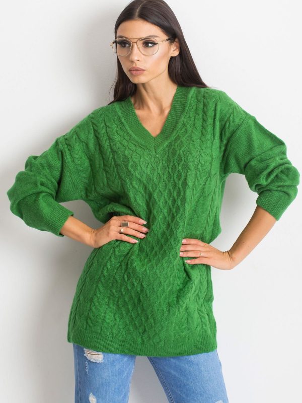 RUE PARIS Green Sweater Chill