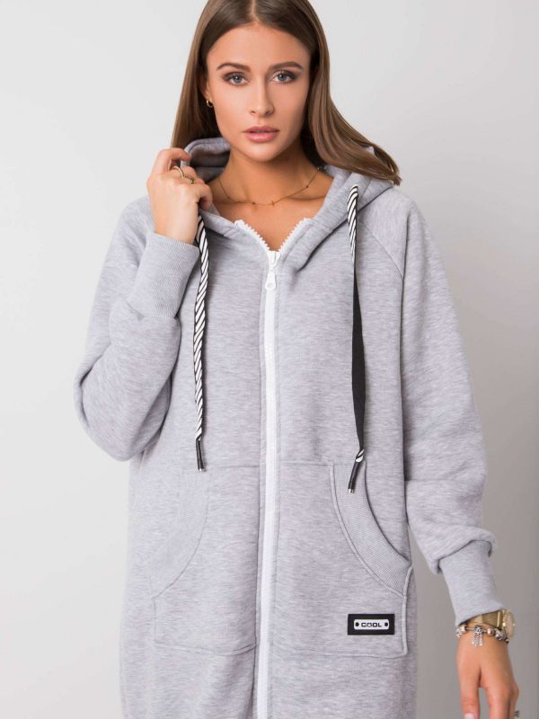 Grey melange Ribby sweatshirt