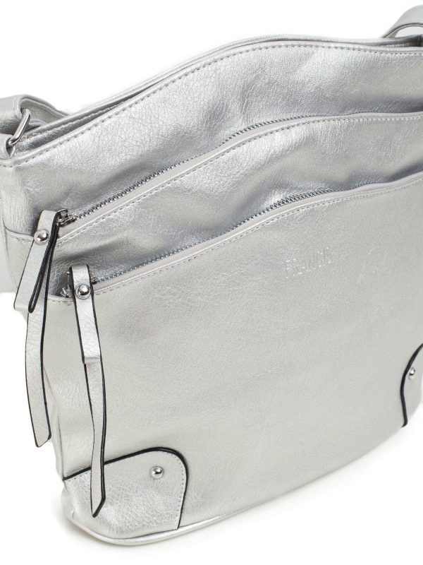 Silver eco leather bag