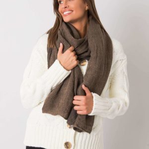 Dark beige knitted scarf