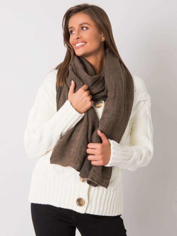 Dark beige knitted scarf