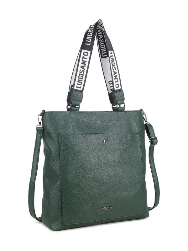 Green city bag with decorative LUIGISANTO handles