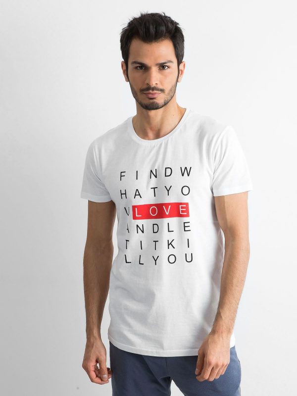 White Printed Men's T-Shirt