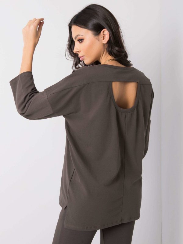 Dark khaki blouse Salome