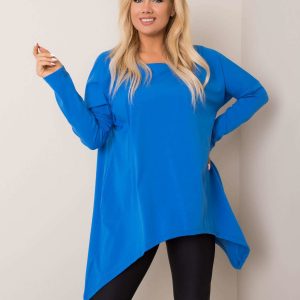 Blue plus size blouse Elisa RUE PARIS