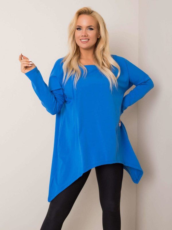 Blue plus size blouse Elisa RUE PARIS