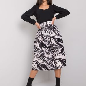 Black-ecru midi skirt Hillsboro OCH BELLA