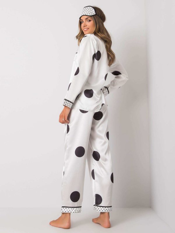 White women's pajamas in dots