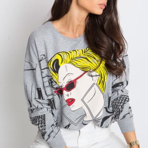 RUE PARIS Grey Lounge Sweatshirt