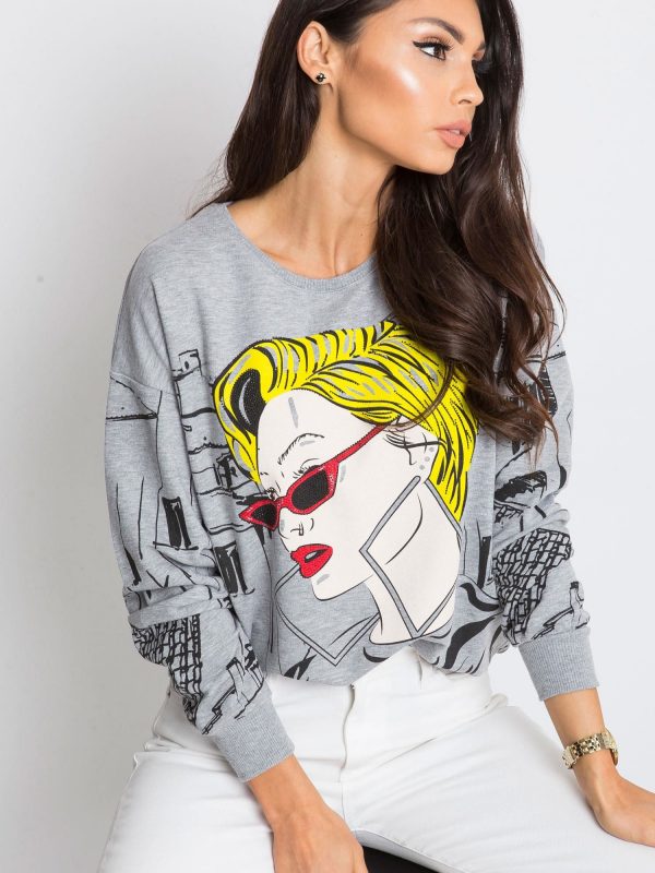 RUE PARIS Grey Lounge Sweatshirt