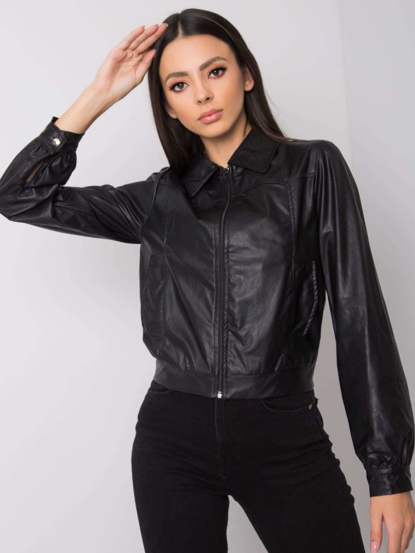 Elena Black Eco Leather Jacket