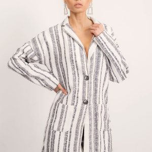 BSL White & Grey Striped Blazer