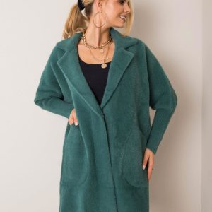 Dark green alpaca coat Nora