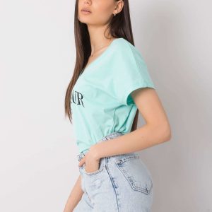 Mint t-shirt with print Hortense