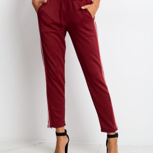 RUE PARIS Burgundy pants Ruffle