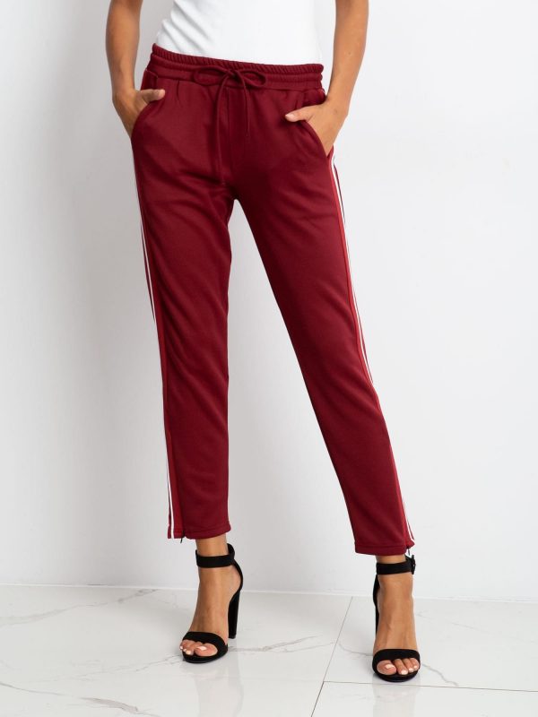 RUE PARIS Burgundy pants Ruffle