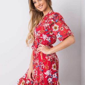 Red Verity Floral Dress