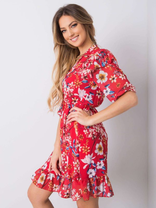 Red Verity Floral Dress