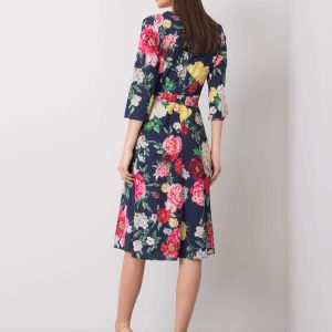 Navy blue flower dress Asther