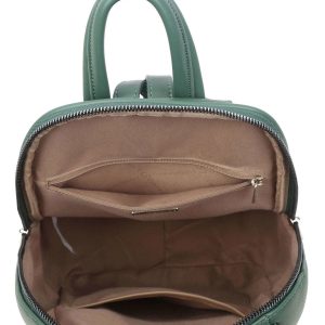 Dark green women's backpack with pocket LUIGISANTO