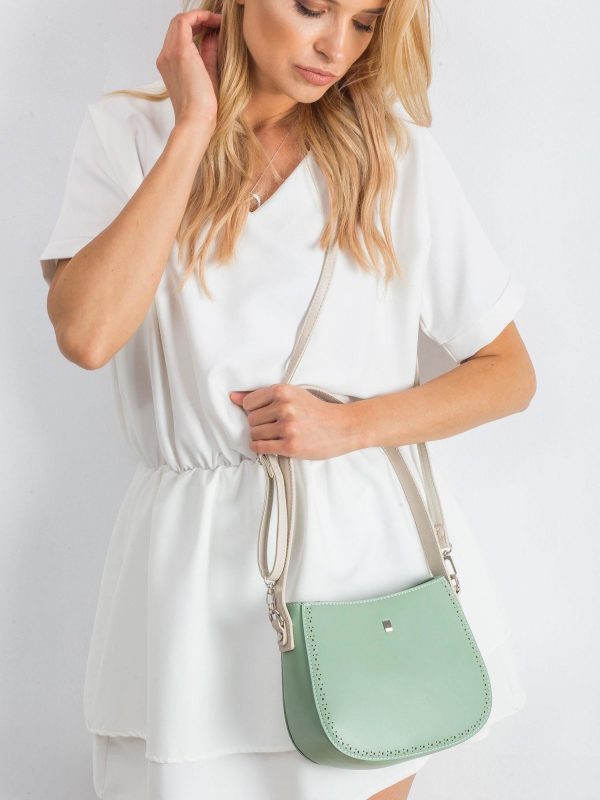 Green handbag with detachable strap