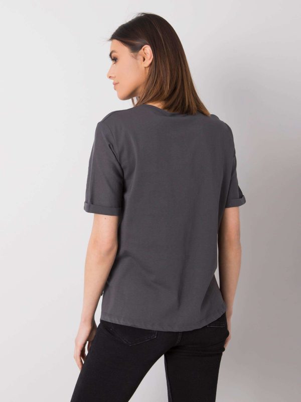 Graphite cotton t-shirt Kaylee RUE PARIS