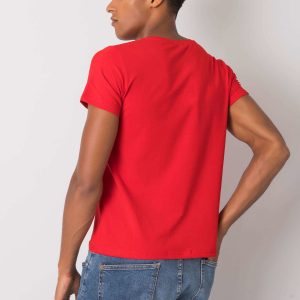 Red T-shirt for men cotton Brighton