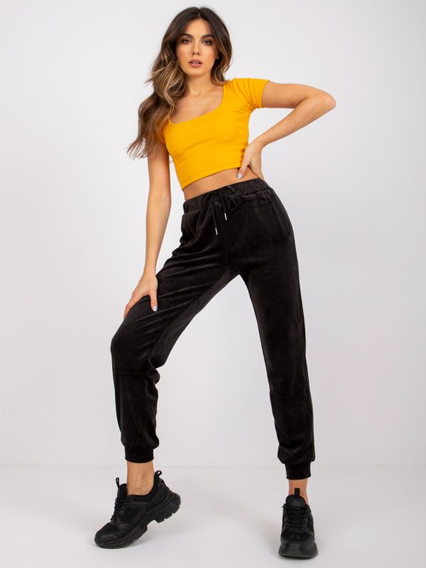 Black velour pants Linda