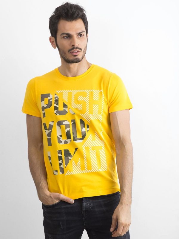 Yellow Printed Men's T-Shirt