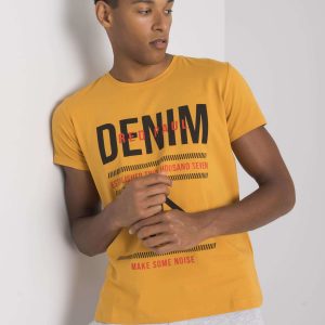 Mustard Men's T-Shirt with Asher Print