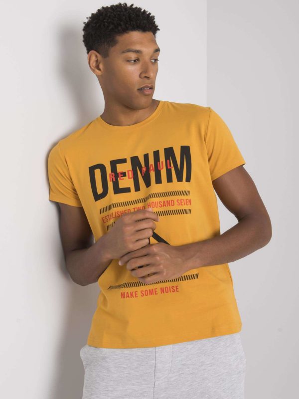 Mustard Men's T-Shirt with Asher Print