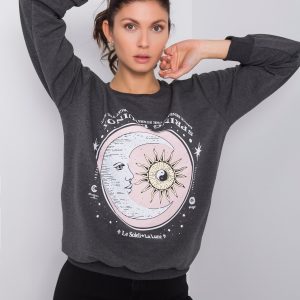 Dark grey sweatshirt with print Trisha