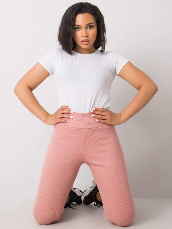 Pink leggings plus size stripe Caitleen RUE PARIS