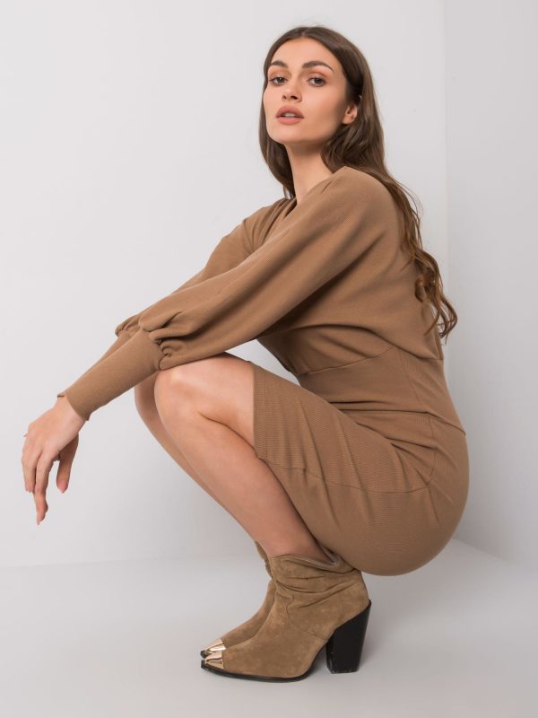 Dark beige dress Leticia RUE PARIS