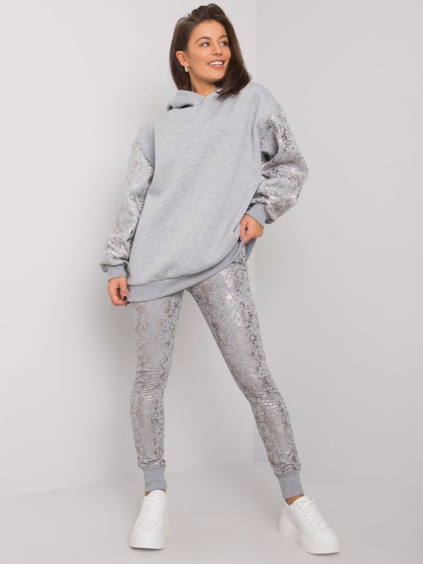 Grey sweatsuit set with Belize prints