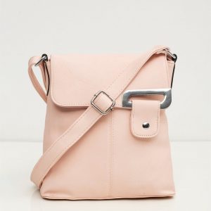 Pale Pink Eco-Leather Messenger Bag