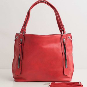 Red women's bag city bag