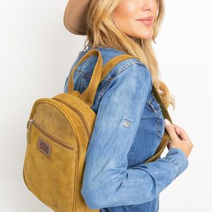 Olive Suede Backpack