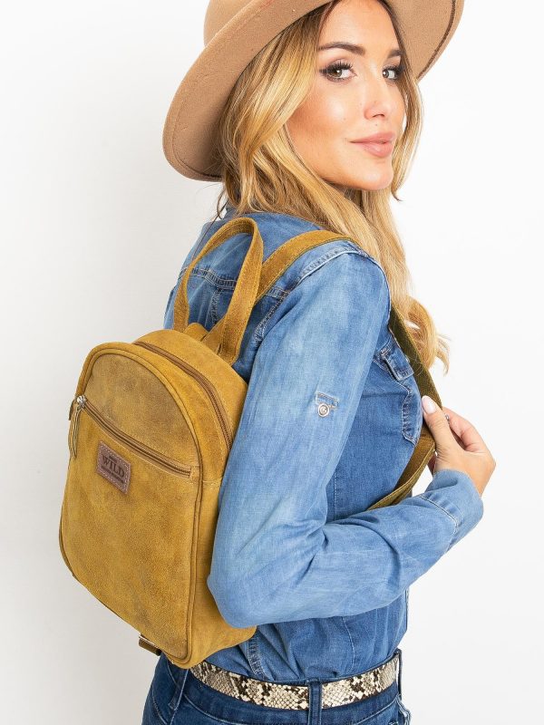 Olive Suede Backpack