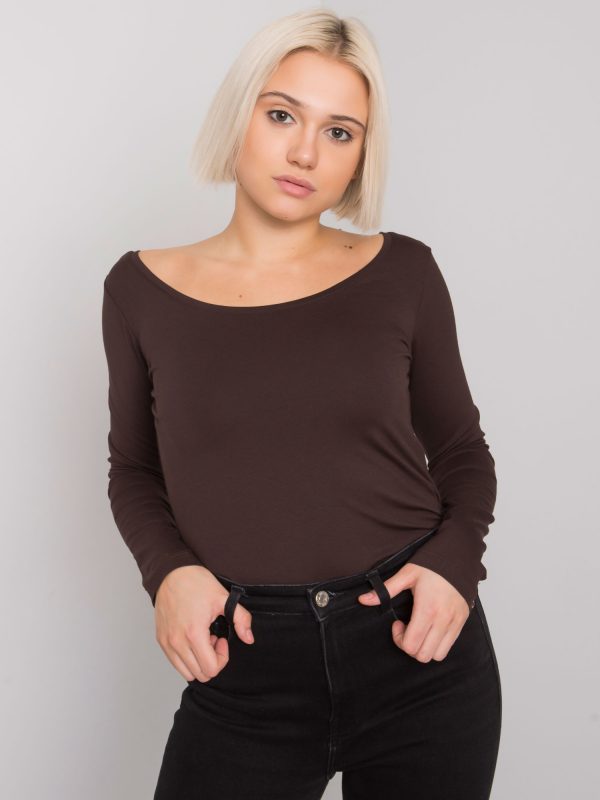 Dark brown blouse basic Toulouse