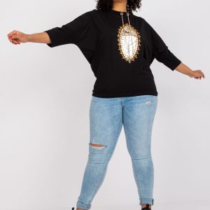 Black Plus Size Casual Blouse Vera