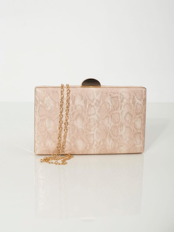 Champagne clutch bag with animal motif