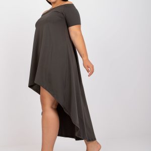 Khaki Plus Size Off Shoulder Dress