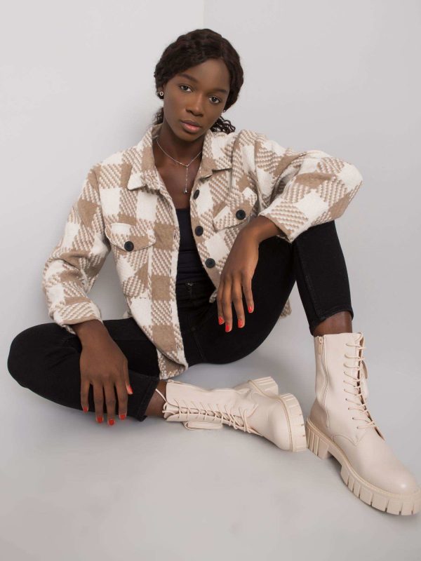 Talilah white and beige checked shirt