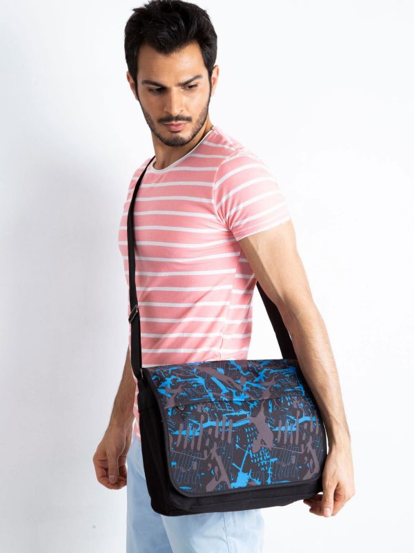 Black and Blue Men's Shoulder Bag