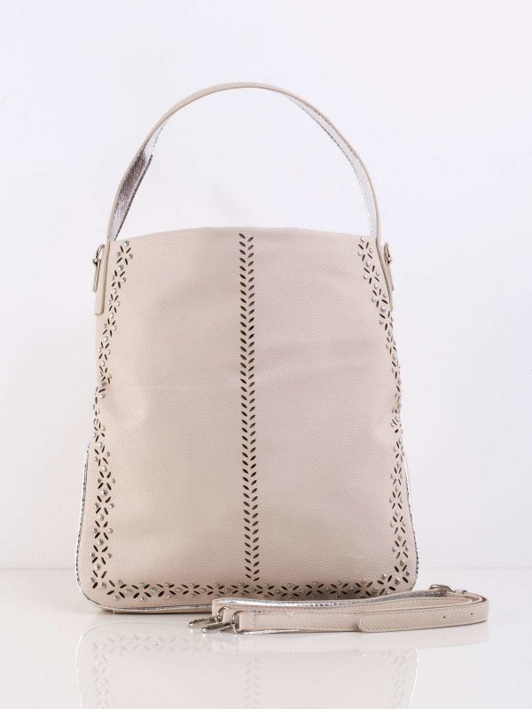 Light Beige Women's Bag With Applique