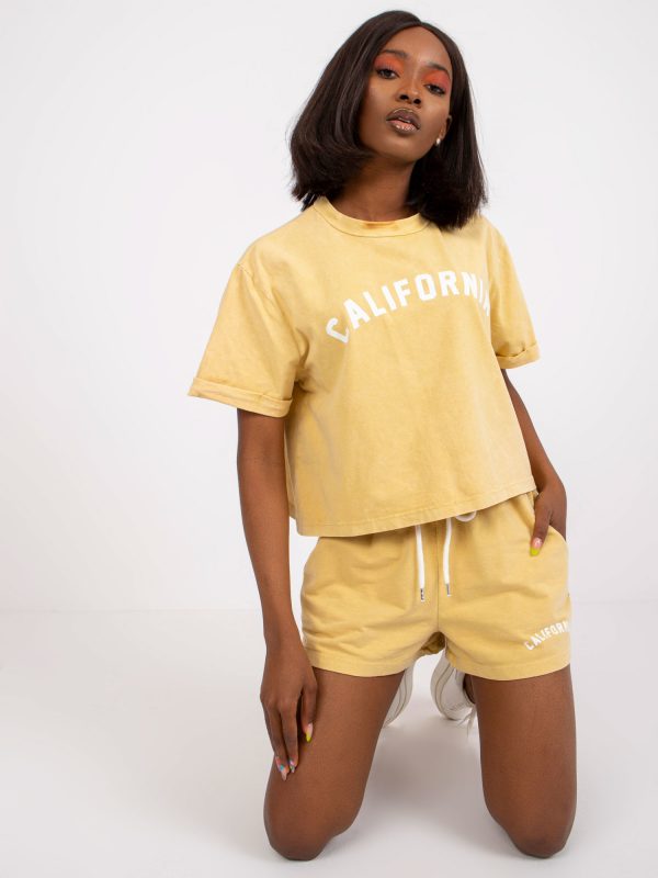 Yellow Women's Cotton Summer Set