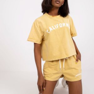 Yellow Women's Cotton Summer Set