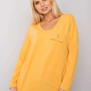 Yellow V Neck Blouse Bianca