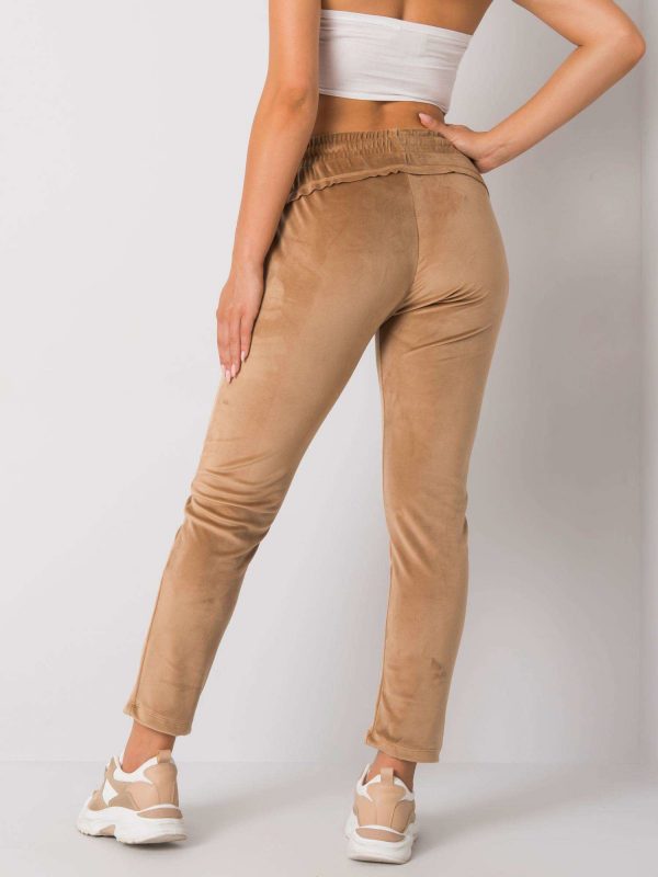 Camel velour pants Juanita RUE PARIS